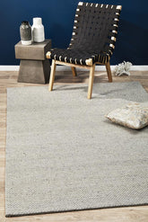 Studio Oskar Felted Wool Striped Rug Grey