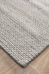 Studio Oskar Felted Wool Striped Rug Grey