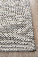 Studio Oskar Felted Wool Striped Rug Grey