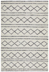 Studio Milly Textured Woollen Rug White Grey