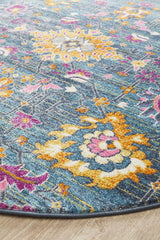 Babylon 210 Blue  Round Rug