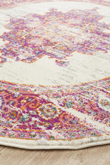 Babylon 211 Pink  Round Rug