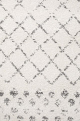 Oasis Selma White Grey Tribal Round Rug