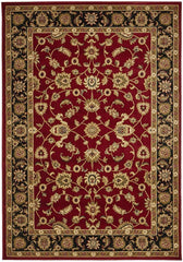 Sydney Collection Classic Rug Red With Black Border