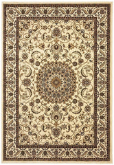 Sydney Collection Medallion Rug Ivory With Ivory Border