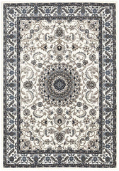 Sydney Collection Medallion Rug White With White Border