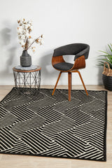 York Cindy Black & Gold Rug